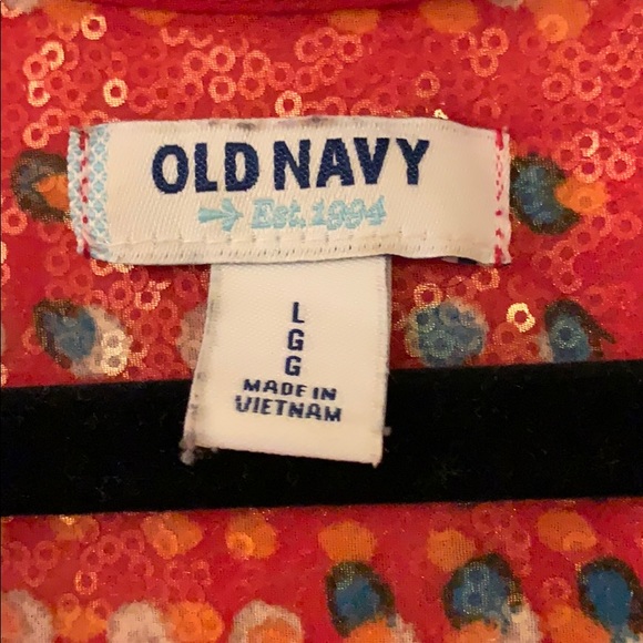 Old Navy Sheer Button Down Polka Dot Blouse Size L - Picture 2 of 6